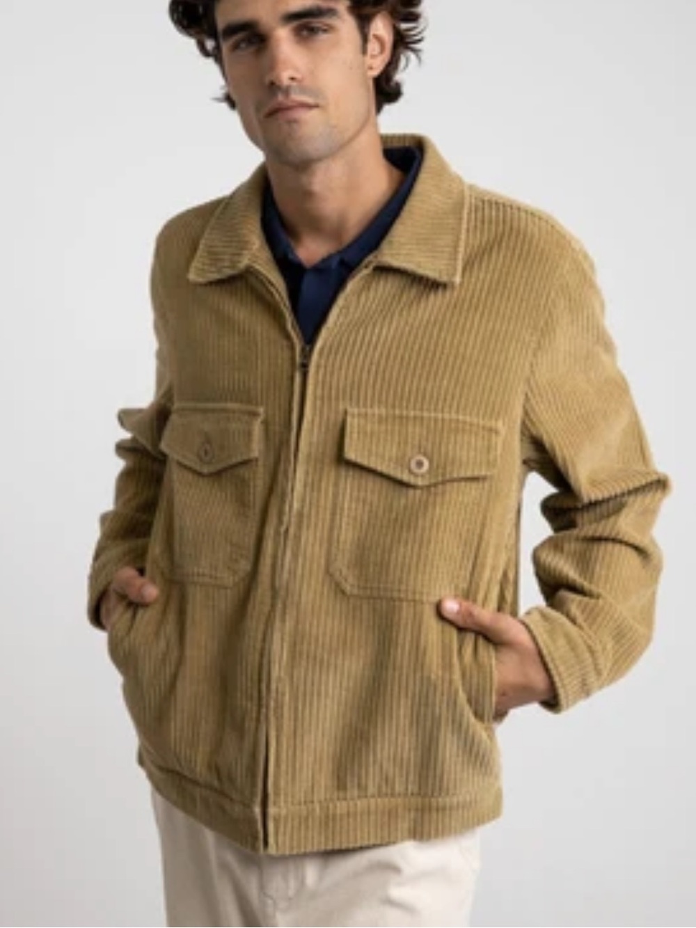 Rhythm. Mechanic Tan Corduroy Work Wear Jacket, size Small